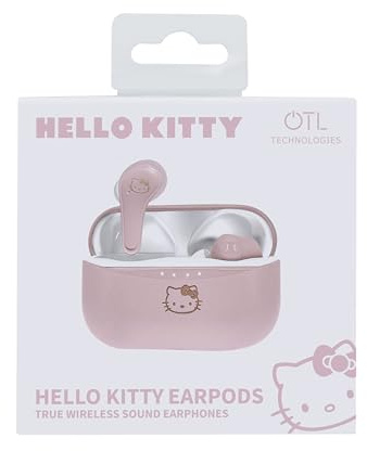 OTL Technologies Hello Kitty Wireless Bluetooth V5.0 Kopfhörer für Kinder, mit Ladegehäuse, Rosa