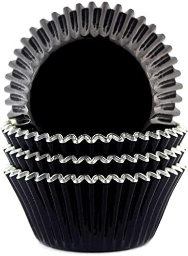 SoftcuteLee 100 Stück Muffinförmchen Papier, Muffins Backförmchen, Cupcake Regenbogen Papier Fällen Liners Wrapper, für Dessert, Backen, Geburtstag, Zuhause, Party, Hochzeit - (schwarz)