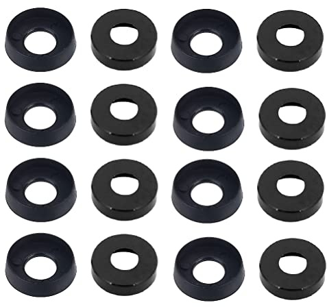 TERF® M6 - Arandela de vaso de nailon negro adecuado para equipos de montaje en rack M6 Pan y tornillos de cabeza de queso, paquete de 50