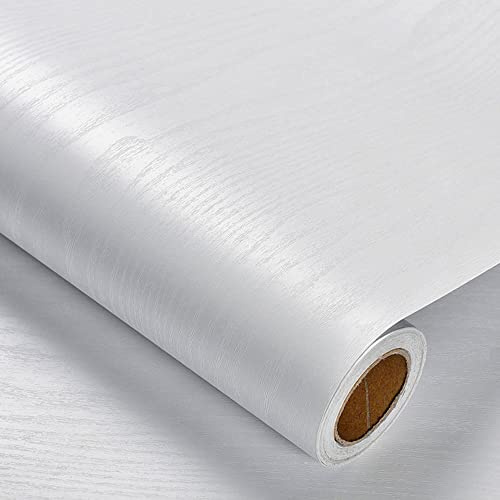 Heroad Peel and Stick Wallpaper Wood Contact Paper Wood Wallpaper White Wood Grain Contact Paper Thicken Textured for Cabinets and Drawers Countertops Waterproof Self Adhesive Vinyl 17.5 x 78.7