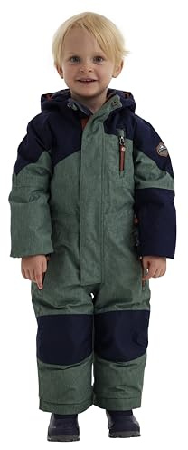 Killtec 86/92 Unisex Kesley Mini skidoverall/snödräkt med huva och snöfång, skogsgrön, 86/92