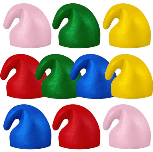 Jadive 20 Stück Karneval Neuartige Zwergenmützen Lustiges Halloween Kostüm Bunte Zipfelmütze Zwerg Kostüm Wichtelmützen für Erwachsene Mädchen Jungen Zubehör Geschenke(Farben mischen,20 Stück)