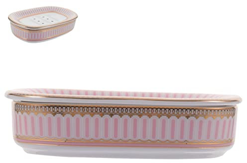 PRETYZOOM Stylish Ceramic Soap Dish Soap Holder Drainage Dishes Container Rack Bathroom Accessory