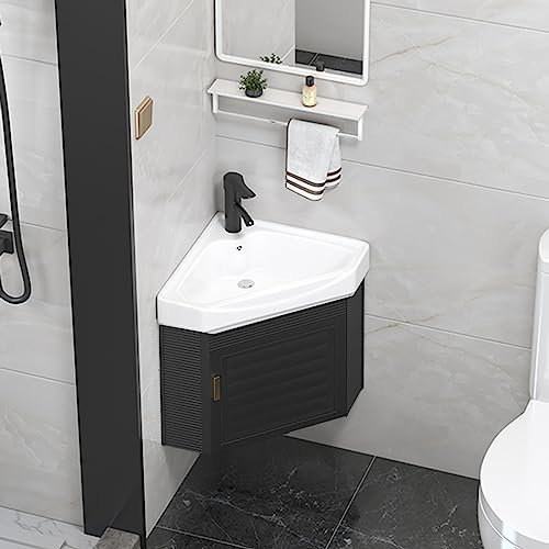 Badezimmer-Waschtisch, Schrank, Wandwaschbecken aus Keramik, kleines Eckwaschbecken mit Wasserhahn, kombinierter Schrank mit Türen, Waschtische f