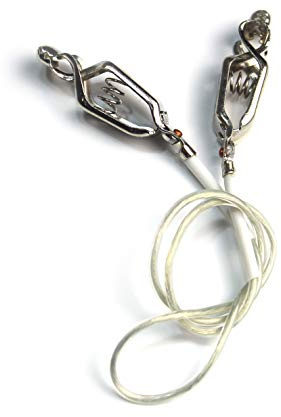 LEONARK Cordon corporel d'épée, de Sabre, de fleuret de l'escrime Cordon de Masque, Pince à Fil d'escrime - Prise à Deux Broches/Prise à Trois Broches, Fil Transparent (Set de 2)
