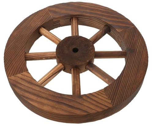 KITANDOVE Vintage Holzrad Wanddeko Holzräder Für Rustikale Wohnkultur Hängende Dekoration Für Garten Und Veranda Und Gestaltet
