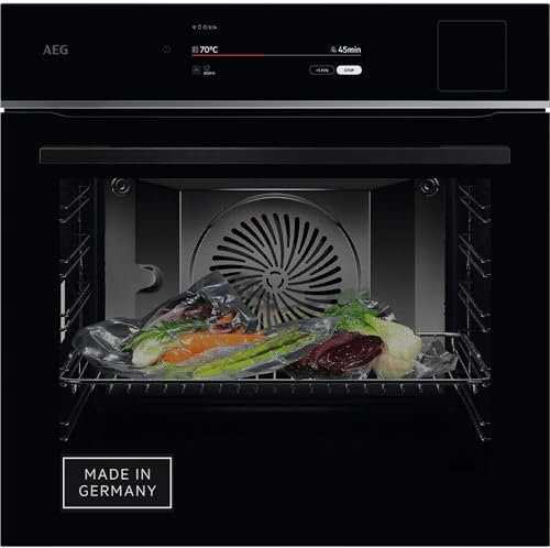 AEG Wifi Einbau-Dampfbackofen, Multidampfgarer, Serie 9 Touch-Swipe-Display XL, mit Schritt für Schritt assistiertem Kochen, Made in Germany,100% Auto-Dampf & SousVide, App-Rezepte, TP9SB82WAB