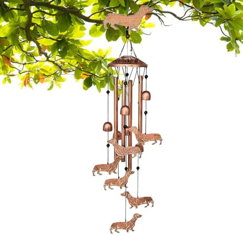 Windspiel für Hunde im Freien, Dackel-Windspiel | Windspiele aus Metall Dackel Hund,Hunde-Windspiel für draußen, Windspiel, Gartendekoration für Frauen, Männer, Mutter, Oma, Ehefrau, Freunde