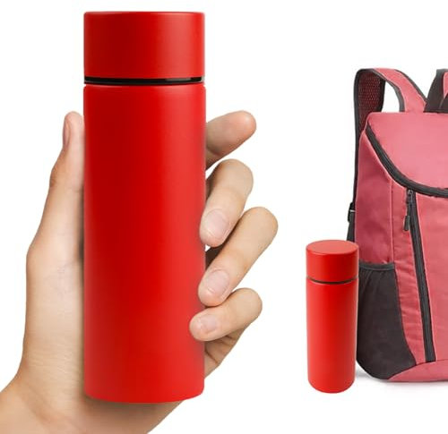 1 Pièce Mini Gourde 316, Petite Gourde Isotherme, 150ml Mini Bouteille isotherme, Bouteille 150ml (Rouge)