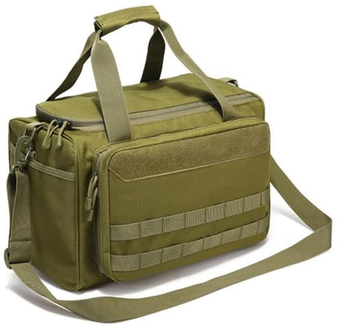 Peminkoo Sac de tir Tactique pour Armes à feu système Molle Sac d'entraînement au tir Sac à bandoulière pour Camping Accessoires de Chasse Outils (Green)