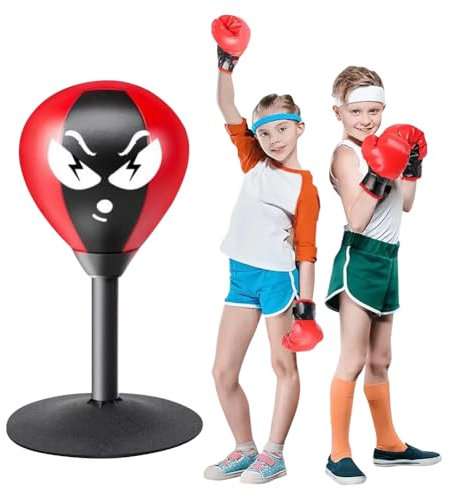 Punchingball Tisch mit Spaß und Stressabbau,Tisch Boxsack Superstarkem Saugnapf Starke Rückfederung fürs Büro & Zuhause