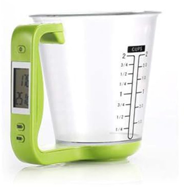MUCKLILY Digital Measuring Cup with Lcd Display Multifunction Electronic Kitchen Measuring Cup for Accurate Liquid and Food Measurement 5.90X4.92X5.35 Inches