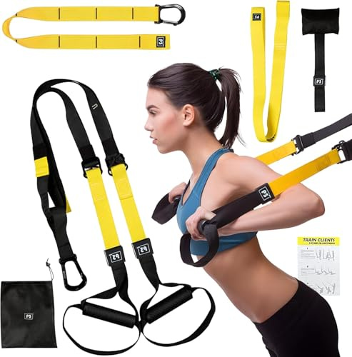 OKSTENCK Suspension Training Kit,Resistance Trainer for Full Body for All Levels,Indoor & Outdoor Use Adjustable Training Straps,Supports Up to 500Kg, All-in-ONE Home Gym Equipment