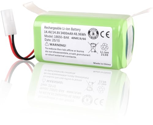 3400mAh Batería Compatible con Bissell EV675 EV775 2503 2859 2933 29339 3115 3347 28596 28597 28599 2859T 2859W, Bob Sweep WJ540011 WP460011RO Aspiradora robótica, 1618526 1825424