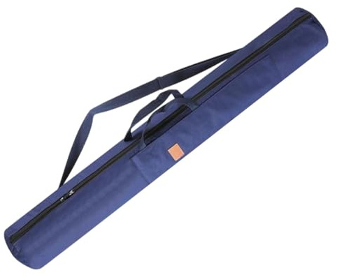 pistro Angelrutentasche Gerätekoffer 130 cm Segeltuch mit Seitentaschen und verstellbarem Schultergurt für Angelzubehör- Blau
