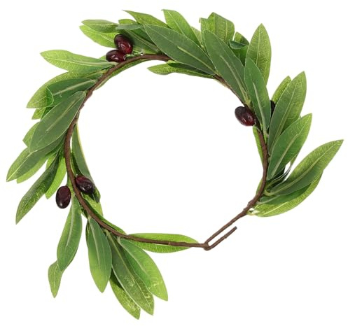 HAMPPLIES Leichter Blumenhaarreif mit Stilvollem Olivenblatt aus Gewebe für Damen Haarzubehör für Fotoshootings und Festliche Anlässe