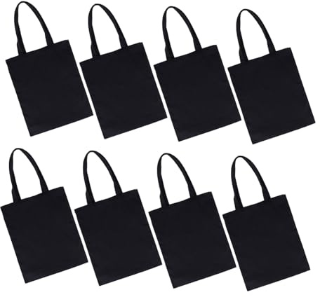 Levemolo 8 St Stora Tvättbara Bomullstygspåsar Återanvändbara Canvas Shoppingpåsar med Handtag Perfekta för DIY Tryck Målning och Vardagsförvaring