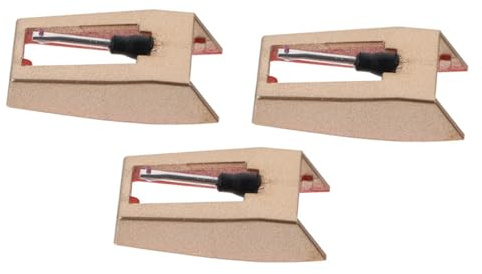 Cabilock Aiguilles de Remplacement Couleur Or Tige en Aluminium et Gemme Rouge 3 Pièces pour Platine Vinyle Compatibles Tourne-disques Vintage, pour Disques Vinyles