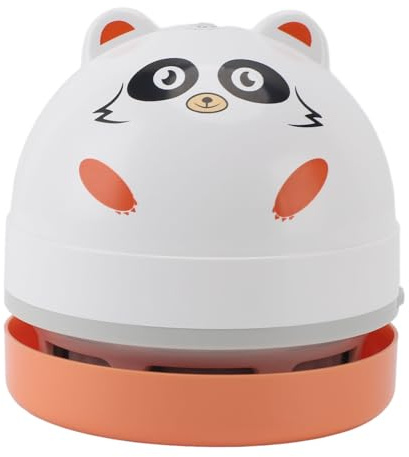 CHICIRIS Portable Mini Table Dust Vaccum Cleaner Accurate Vacuum Nozzle Cordless Desk Vacuum for Dust Crumbs Computer Car Home Office (Raccoon)