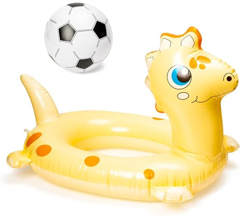 YINGENIVA Schwimmring Kinder Schwimmreifen Dinosaurier Kinder Aufblasbare Schwimmtiere Pool und Fußball Beach Ball Tiere Aufblasbar Spielzeug für Schwimmbad-Party Partyzubehör 3-12 Jahre