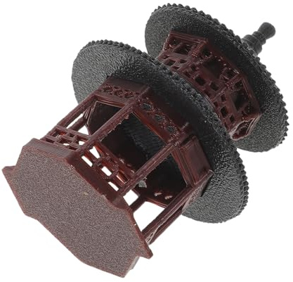 MUELODSIC Mini Padiglione Cinese Decorativo in Resina per Giardino Statuetta Bonsai Asiatica in Miniatura Doppio Tetto Rotondo Decorazioni da Esterni per Micro Paesaggi e Bonsai