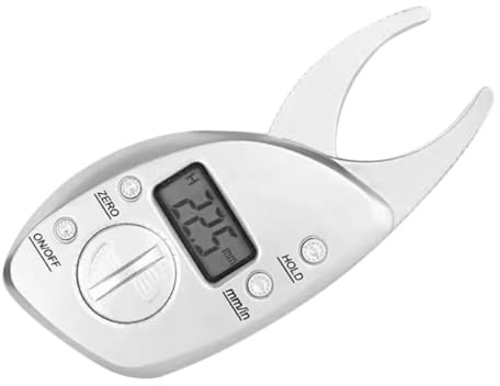 HAPINARY Calibrador Digital de Grasa Corporal Portátil Plateado, Pinza para Medición Precisa de Pliegues Cutáneos Pantalla Lcd, Herramienta Ligera para Control de Salud en Hogar y Gimnasio