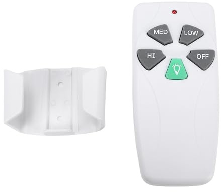 Haofy Telecomando Sostitutivo per Ventilatore da Soffitto, Telecomando ABS, con Dimmer Luce 303, 9 MHz, Controllo Ventola a 3 velocità, con Supporto per Montaggio a Parete, per Modelli Allen Roth
