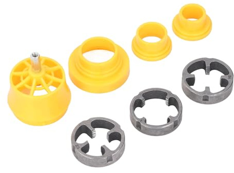 SEAFRONT Utensile per Filettare in PVC Set di Matrici Tonde Kit Filettatrici Riutilizzabili Kit Idraulico per Trapano Elettrico con 3 Dimensioni 1/2 3/4 1 Pollice Matrici in Acciaio
