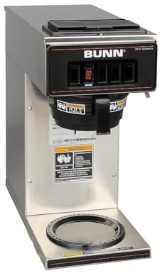 BUNN 13300.0001 VP17-1SS Pourover Coffee Brewer with 1-Warmer, Stainless Steel, Silver, Standard