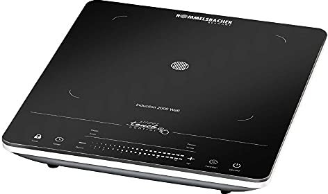 ROMMELSBACHER Einzelkochplatte CT 2020/IN Induktion - Glaskeramik, Touch Control, Topferkennung, 10 Leistungsstufen, 10 Temperaturstufen von 60-220 °C, Timer, Abschaltfunktion, 2000 Watt, Schwarz
