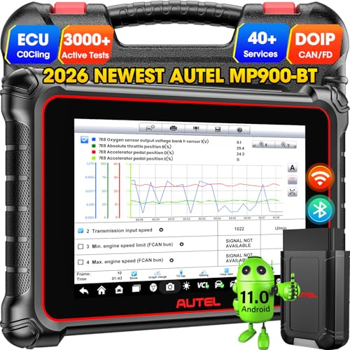 Autel Scanner MaxiPRO MP900BT - 2026 MP900-BT Up of MP900, MP808BT PRO w/DoIP CAN FD, New Model of MS906BT MS906, Advanced Diagnostic Scan Tool w/ECU C0ciing, 3000+ Test, 40+ Reset, OS11, FCA SGW