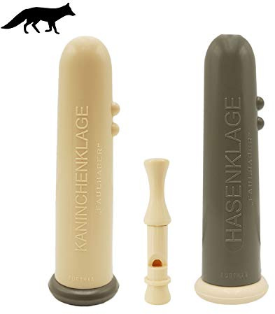 FAULHABER Wildlocker Fuchsreiz Garnitur (im 3er Set- Hasenklage, Mauspfeife + Kaninchenklage) Fuchs - Jagd/Fuchsjagd/Wolfjagd/Schakaljagd/Luchsjagd- Profi Lockjagd