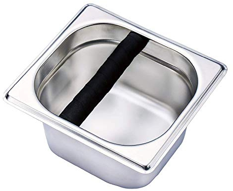 Jzhen Caja de Golpe de Espresso de Acero Inoxidable, Coffee Knock Box,Caja para Vaciar el Café Accesorios de Cafeteras Domésticas y Profesionales