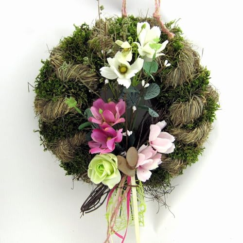 Tisch- oder Türkranz rund ø 28 cm - Kranz mit Sommer Dekor - Frühling - Sommer - Herbst als Willkommensgruß (Art. 306)