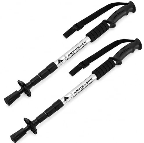 MidGard Teleskop Nordic Walking Stöcke, 50-110 cm höhenverstellbar, Antischock Dämpfung, Wanderstöcke