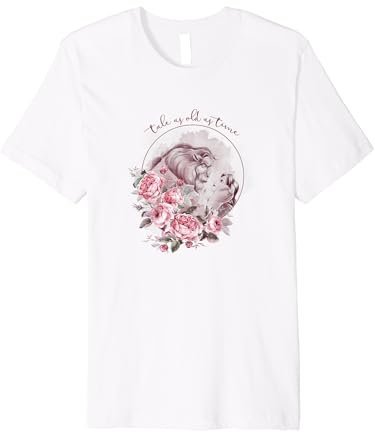 Disney Beauty And The Beast Belle & Beast Rose Circle Tale Premium T-Shirt