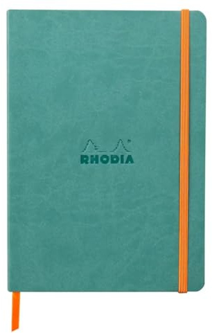 Rhodia 117443C Notizbuch Rhodiarama A5 80 Blatt dot elfenbein 90g Aquablau