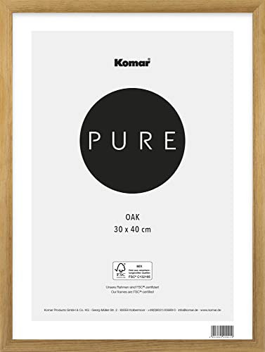 Komar Cornice portafoto in Legno Marrone, 30 x 40 cm, con Vetro Acrilico Altamente Trasparente, Naturale, Quercia