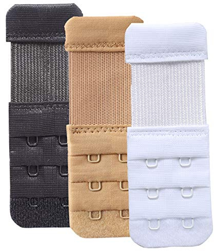 YarBar BH Verlängerung 2 Haken BH Verlängerer Elastisch Bra Extender 2 Hook, 3 Stück