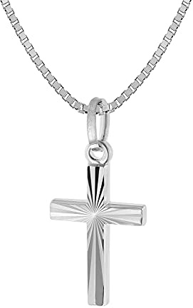 trendor Kreuz und Halskette für Kinder 925 Silber 51628 | zauberhafter Halsschmuck für Mädchen und Jungen, wunderschöne Geschenkidee für Kids