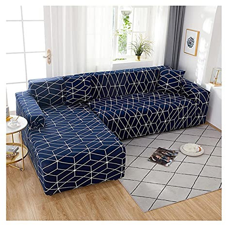 Daesar Couchbezug Wasserdicht 3 Sitzer, Sofahusse Sofaüberwurf Polyester 190-230 mit Geometrie Muster Sofa Überwürfe Sofabezug Elastisch Stretch
