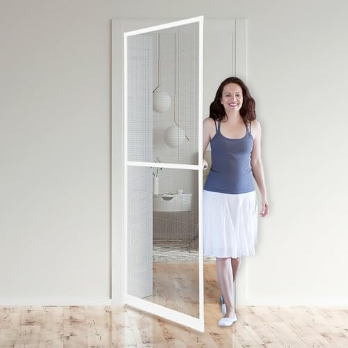 Jiubiaz Insect Screen Insektenschutztür Spannrahmen 120x210CM Insektenschutz Tür Insektenschutztür mit Fiberglasgewebe Profi Insektenschutz Insect Screen