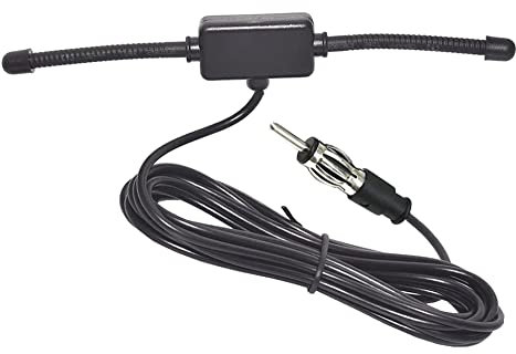 E02S Bolwins 3m Auto FM/AM Radioantenne – Selbstklebende Windschutzscheibenantenne mit DIN-Stecker für klaren Empfang – Hochwertige Patch-Antenne für Auto, LKW, SUV und Boote