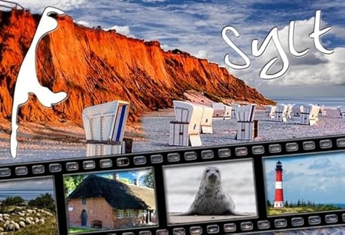 Sylt Nordsee Foto Magnet Strandkorb Insel Souvenir Germany Filmrolle