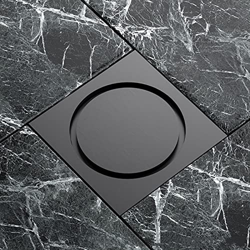 Caniveau Pour Douche Carré De 10Cm Drain De Douche En Laiton Avec Filtre À Cheveux, Noyau De Suspension Magnétique, Anti-Colmatage Et Odeur, Vidange Rapide,Gris