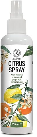 Citrus Aroma Spray 250ml - Aromatic Spray with Lemon & Grapefruit Essential Oils - Room Mist - Linen Spray - Wardrobe Freshener - Air Aromatization - Air Freshener - Room Spray - Fresh Scent