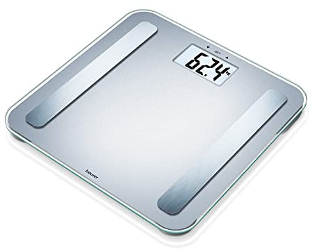 Beurer BF 183 Diagnosewaage, präzise Körperanalyse für bis zu 10 Personen, Messung von Gewicht, Körperfett, BMI, Muskelanteil und metabolischem Alter, großes XL-Display, Tragkraft bis 180 kg