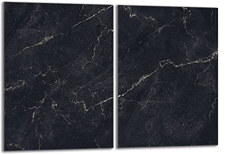 DarHaus Tabla de cortar decorativa de cristal templado y cubre vitro, Placa protectora de vitrocerámica 40 x 52 cm 2 piezas, para inducción, protección contra salpicaduras, decoración, MÁRMOL