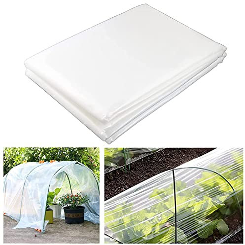 PALUDO 2 X 6M Extra Thick Clear Heavy Duty Polythene Sheeting, Plastic Dust Waterproof Sheets, Garden Grow Polythene Cover Sheets, for Gardening Insulation Building Rubble Protection (250Mu / 1000G)