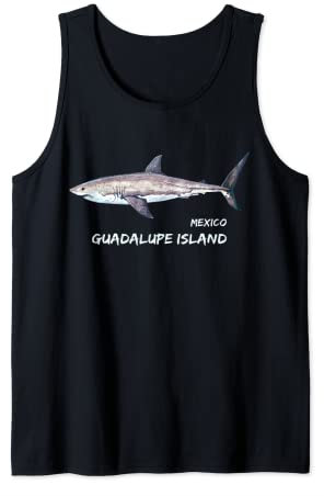 Guadalupe Weißer Hai Mexiko Tauchen Insel Souvenir Geschenk Tank Top